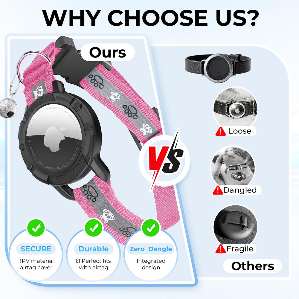 Odokele AirTag collar bells included for gentle audible alerts.