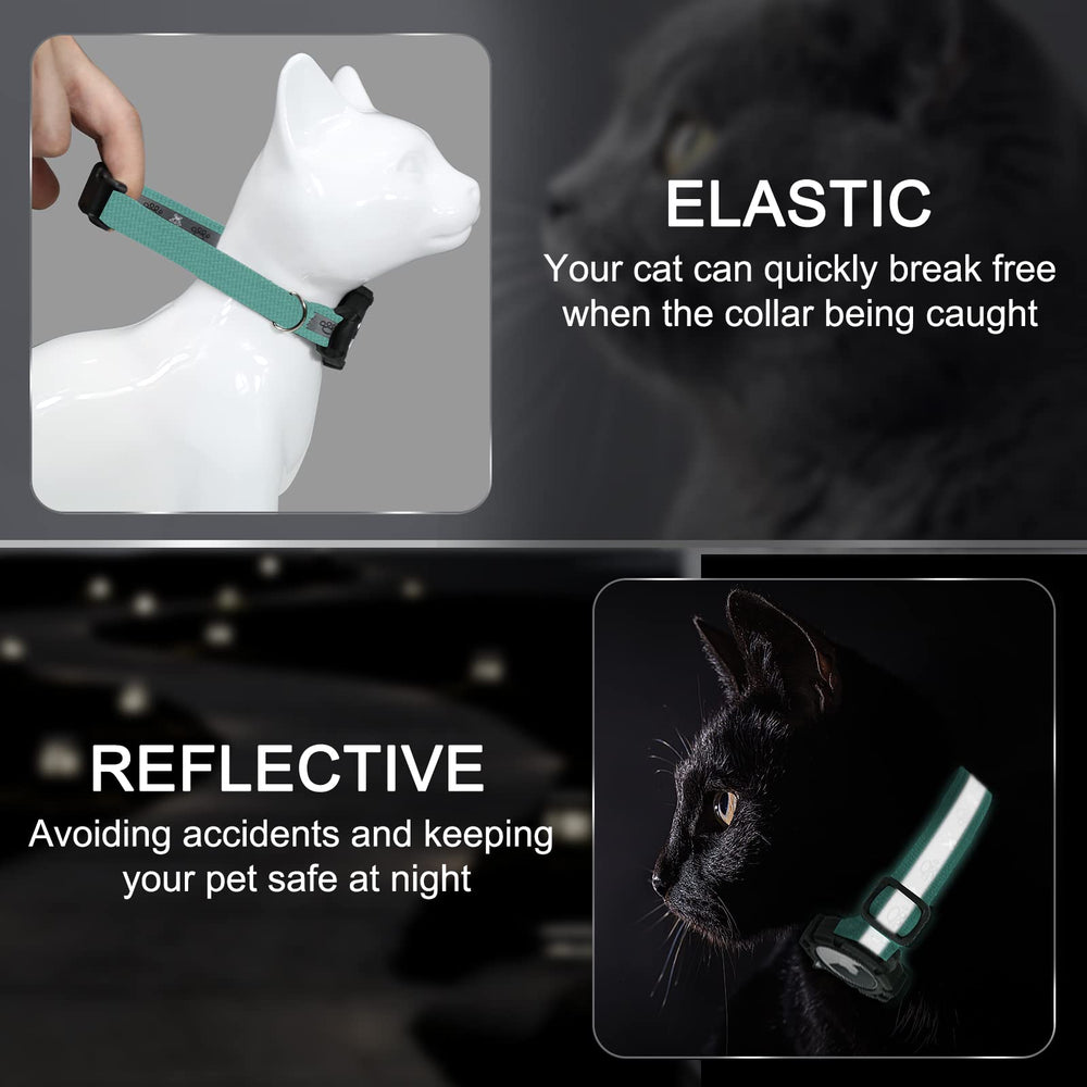 Odokele AirTag cat collar showing elastic band for quick release.
