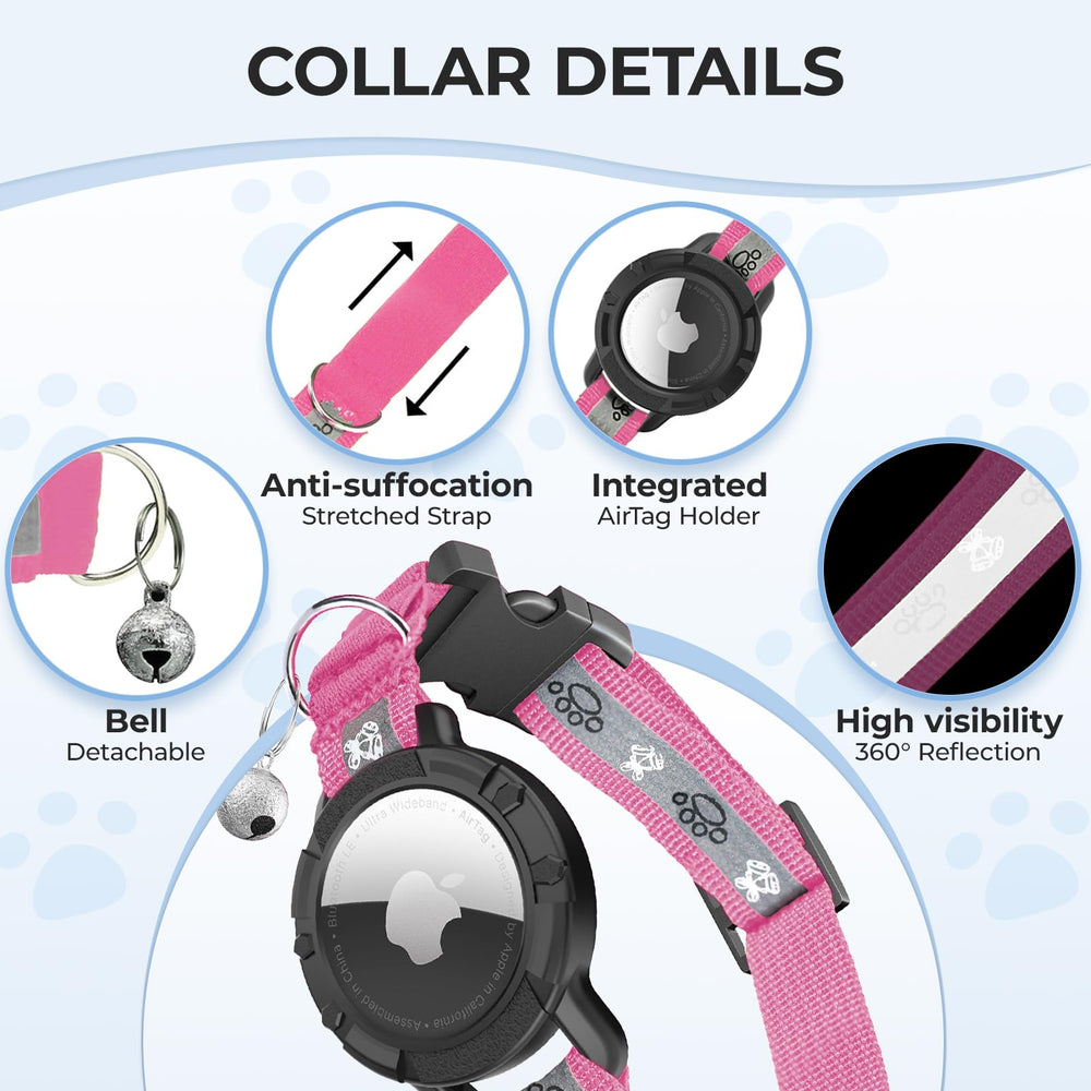 Odokele AirTag collar lightweight nylon strap prioritizes comfort during long wear.