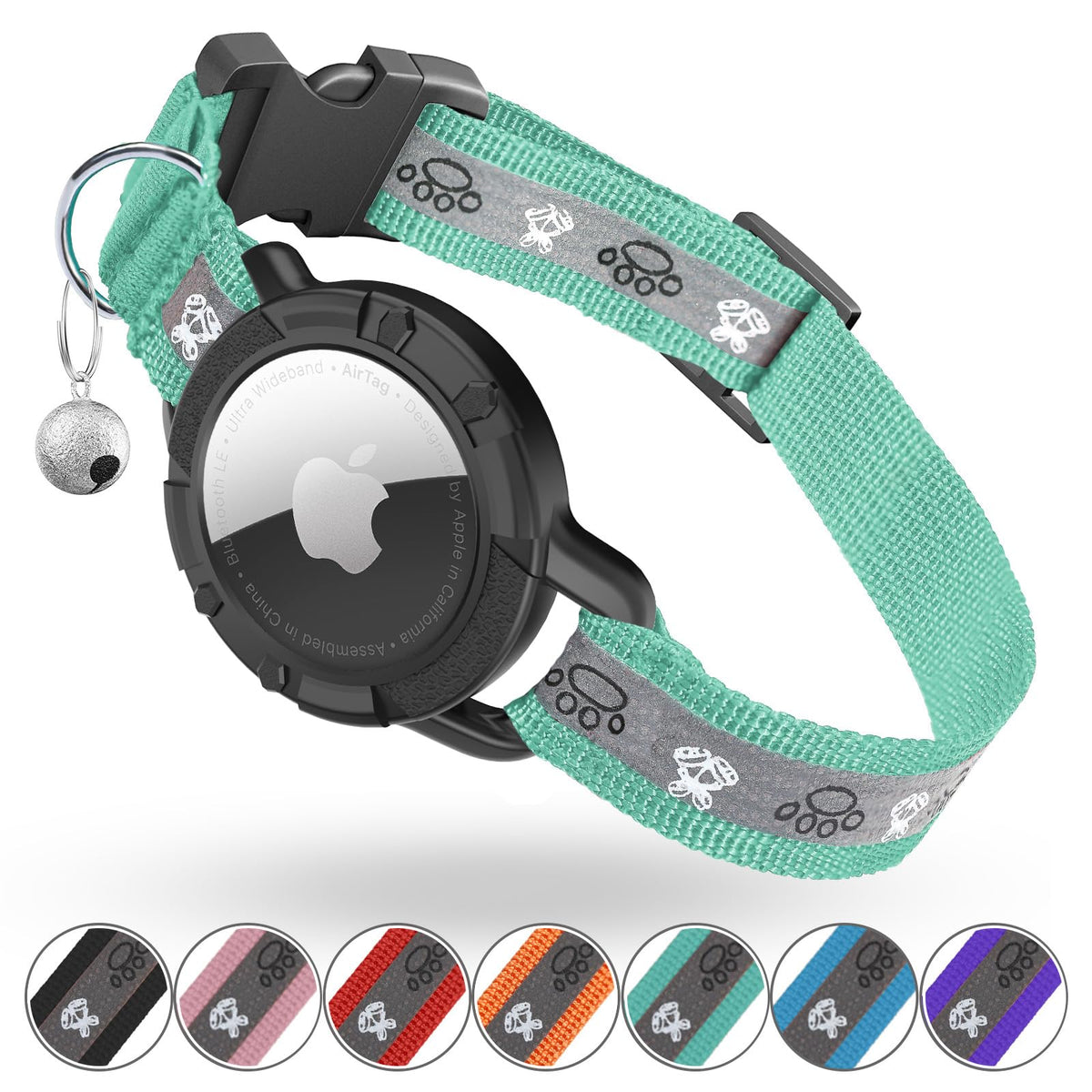 Odokele AirTag cat collar with nylon strap for secure daily wear.
