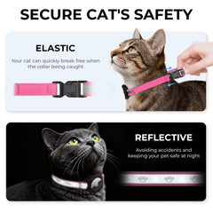 Odokele AirTag collar with reflective strips for better nighttime visibility during walks.