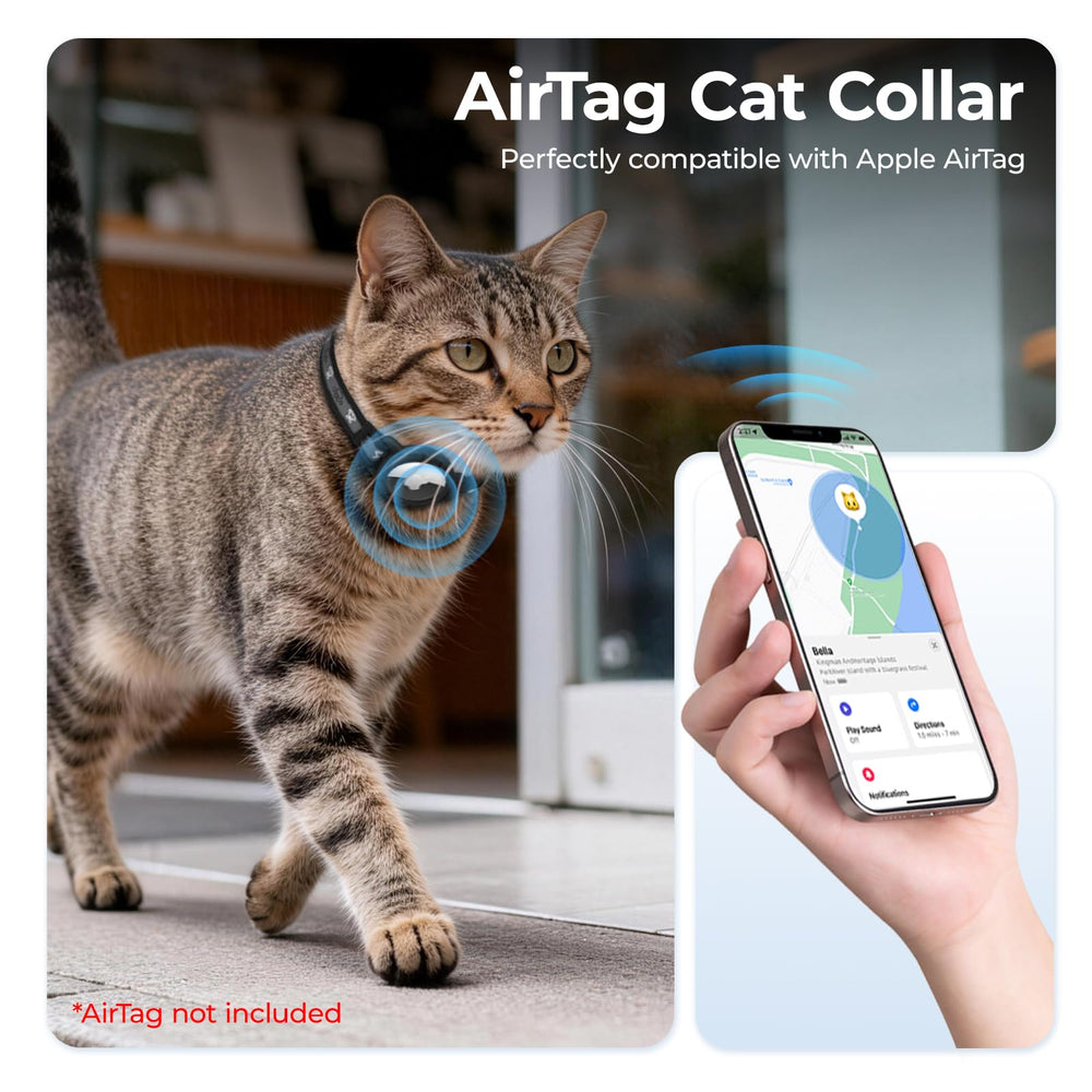 Odokele AirTag Collar with integrated holder keeping AirTag secure.