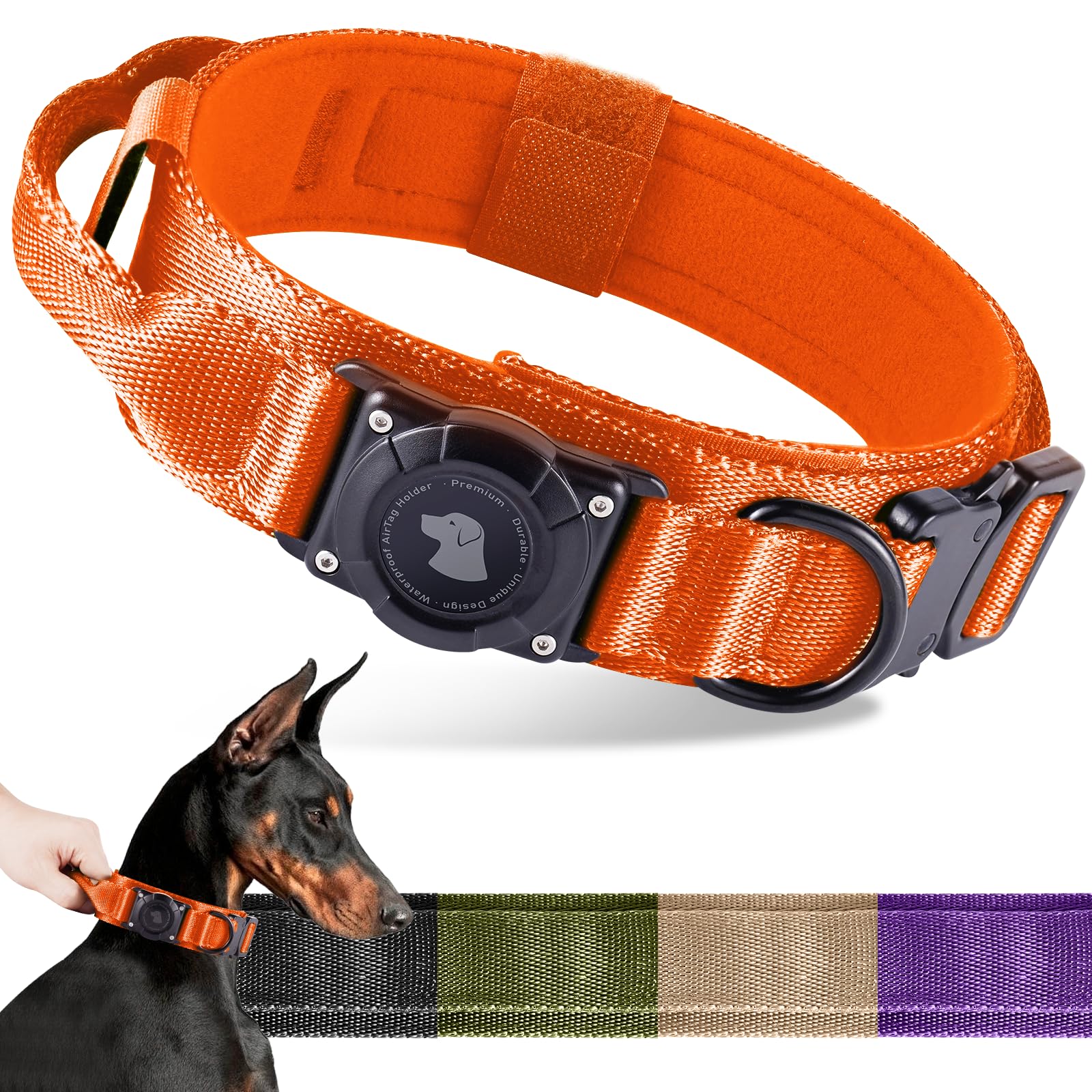 Odokele AirTag dog collar with waterproof holder for all-weather adventures.