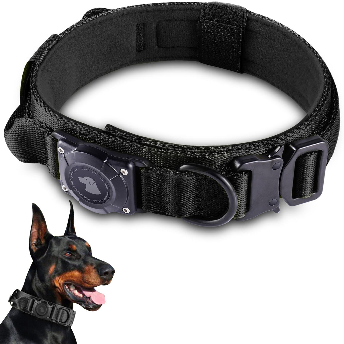 Odokele AirTag dog collar with waterproof holder for outdoor adventures