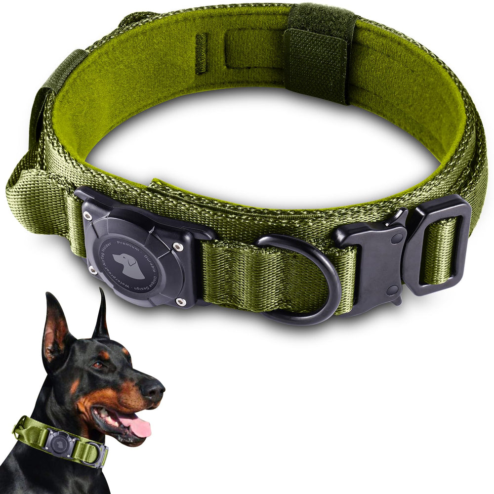 Odokele AirTag dog collar with waterproof holder for outdoor adventures.