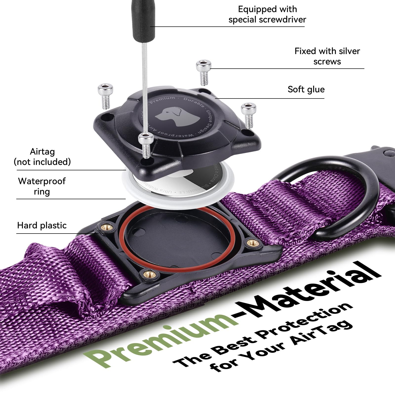 Odokele AirTag holder and control handle close-up for secure control.