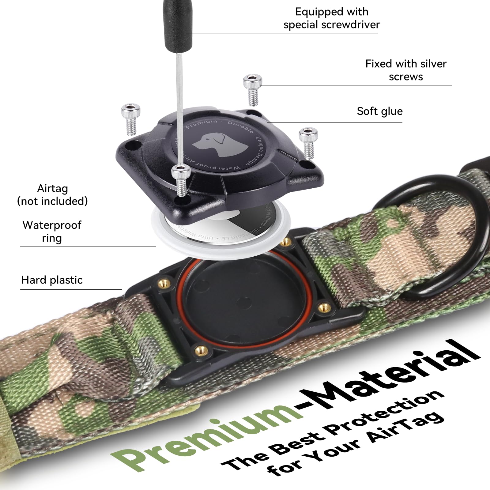 Odokele comfortable 1000D nylon collar with breathable lining