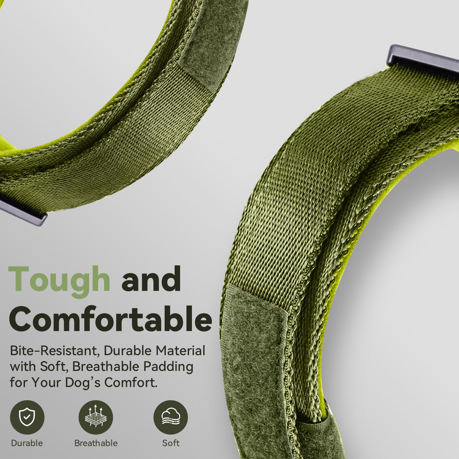 Odokele heavy-duty metal buckle on rugged dog collar designed for strong dogs
