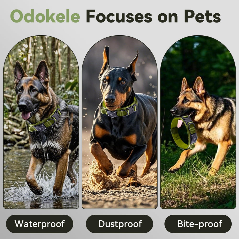 Odokele wide control handle on tactical dog collar for confident handling