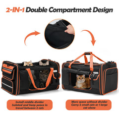 Odoland 360-degree mesh cat carrier for airflow during trips