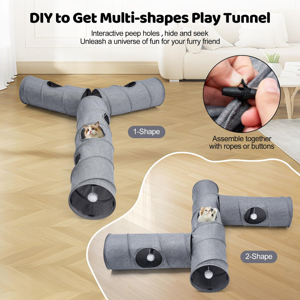 Odoland 6-in-1 cat tunnel layout options for versatility