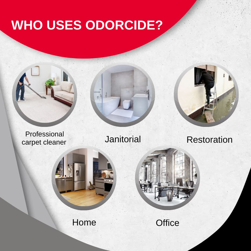 Odorcide 210 applied to carpet, targeting stubborn odors.