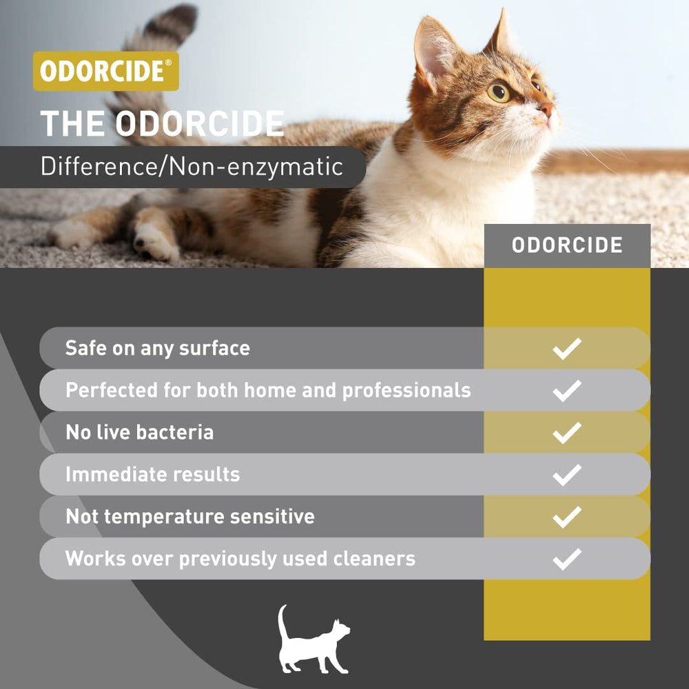 Odorcide Cat Attack deodorizes cat beds and litter areas.
