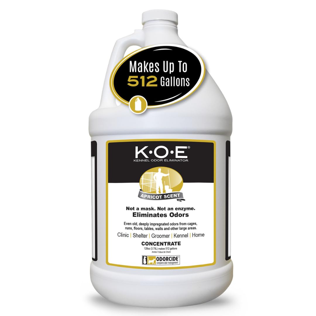 Odorcide K.O.E. Apricot bottle for odor elimination in cages and kennels