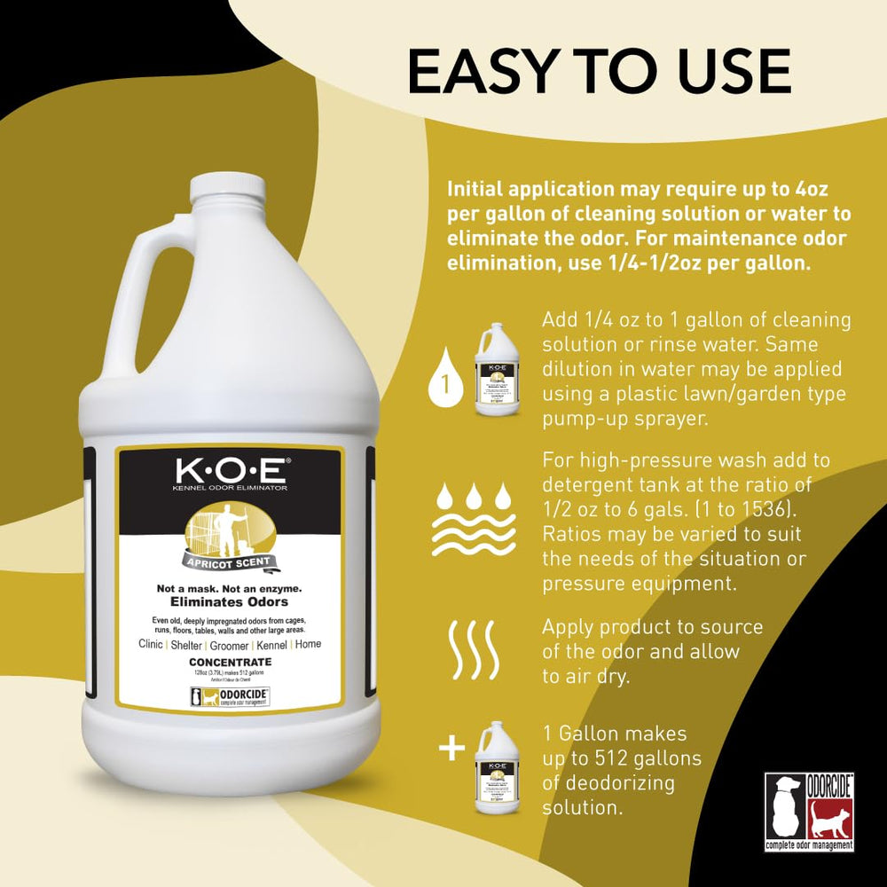 Odorcide K.O.E. Apricot spray enables easy application to odor hotspots