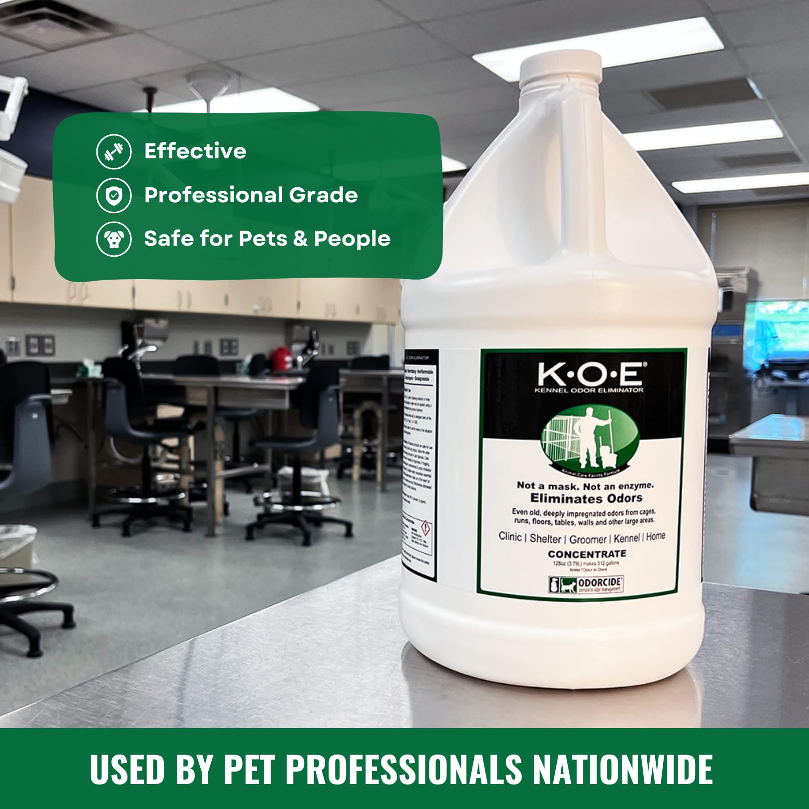 Odorcide KOE safe for pets and children on treated surfaces.