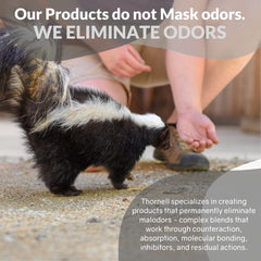 Odorcide Skunk-Off applied to a dog's fur to remove odor.