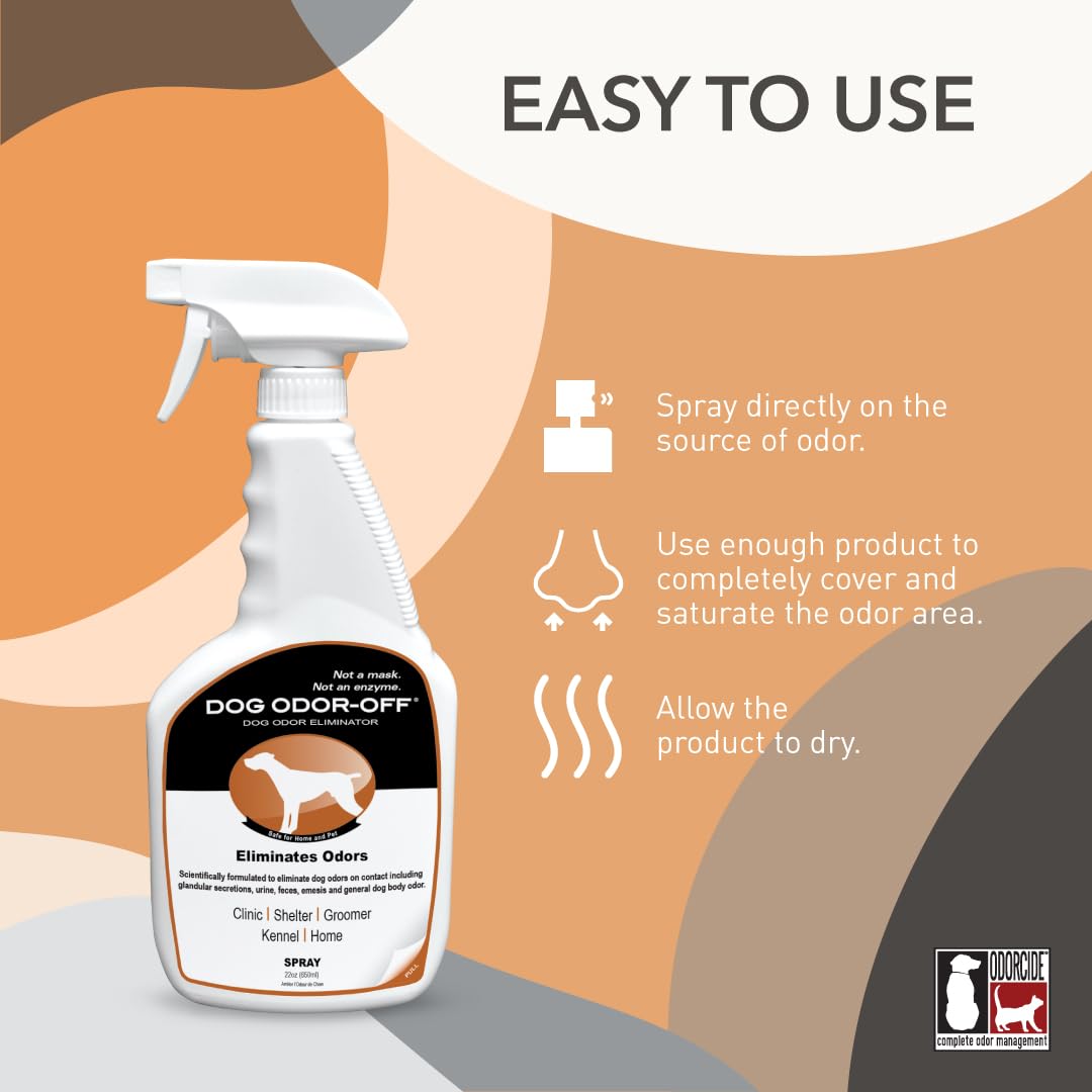 Odorcide Thornell Dog Odor-Off on carpet with spray application for odor control.