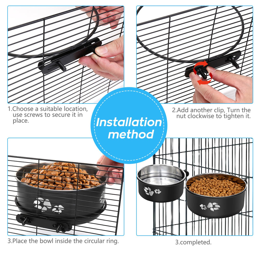 OFFKITSLY rust-resistant stainless steel promotes durability in busy kennels.