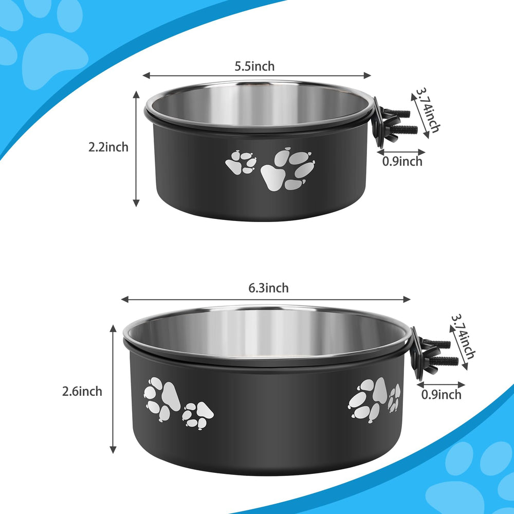 OFFKITSLY stainless steel dog bowl no spill keeps water tidy during crate time.