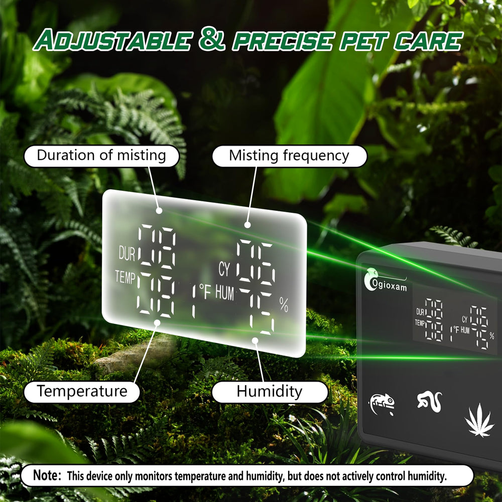 Ogioxam reptile humidifier with silent pump ideal for bedrooms.