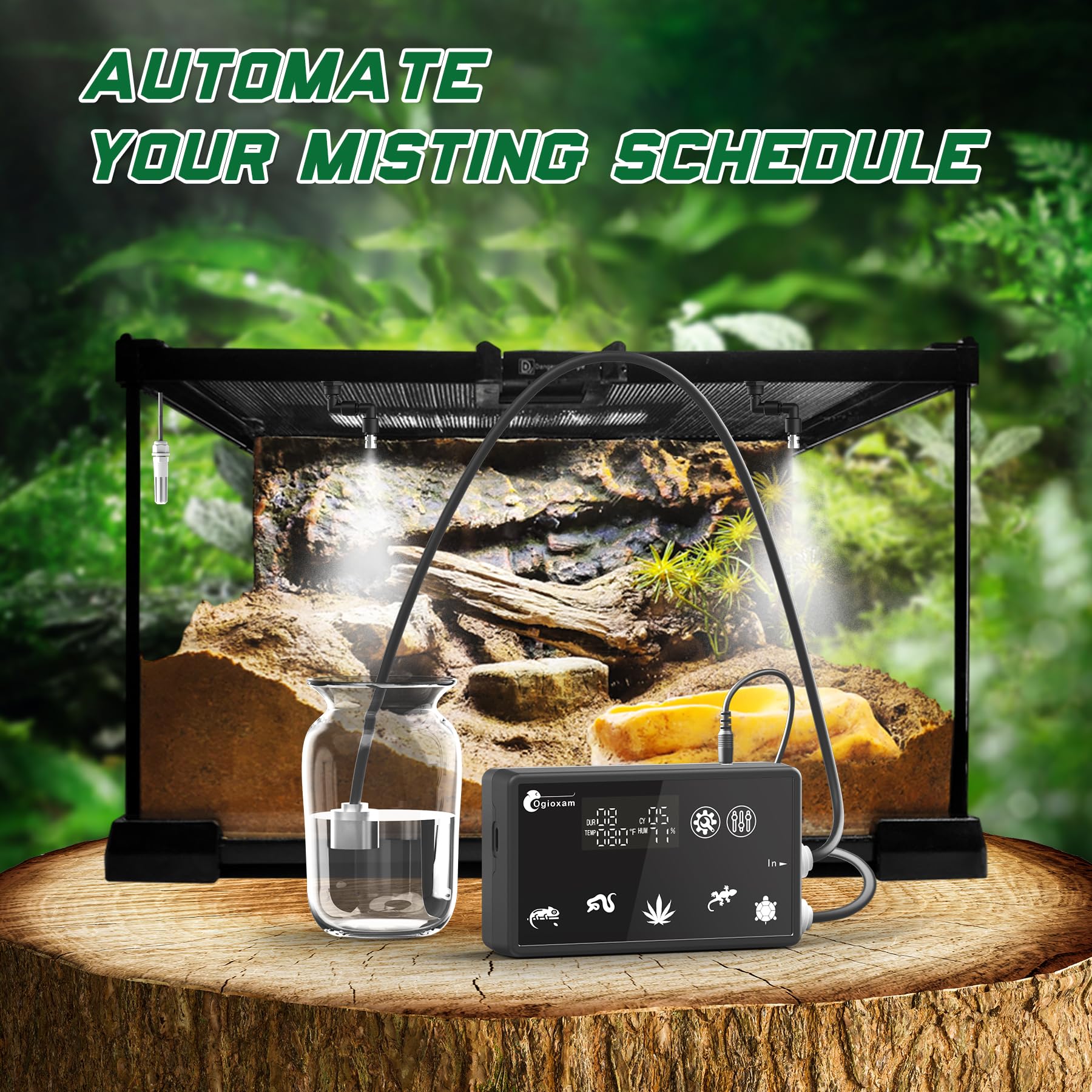 Ogioxam reptile mister nozzles with 360-degree adjustability for even mist.