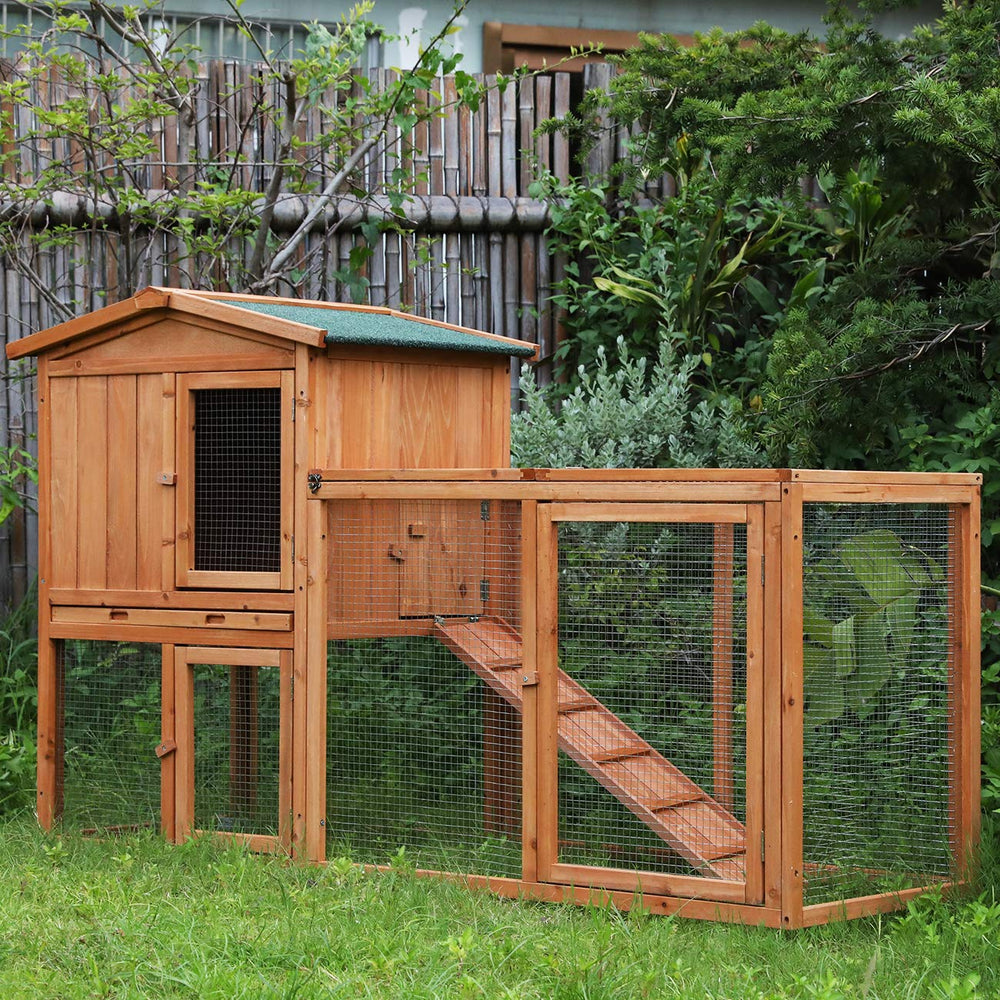 Ogrmar chicken coop large outdoor hutch ventilation door ensures better airflow for pets