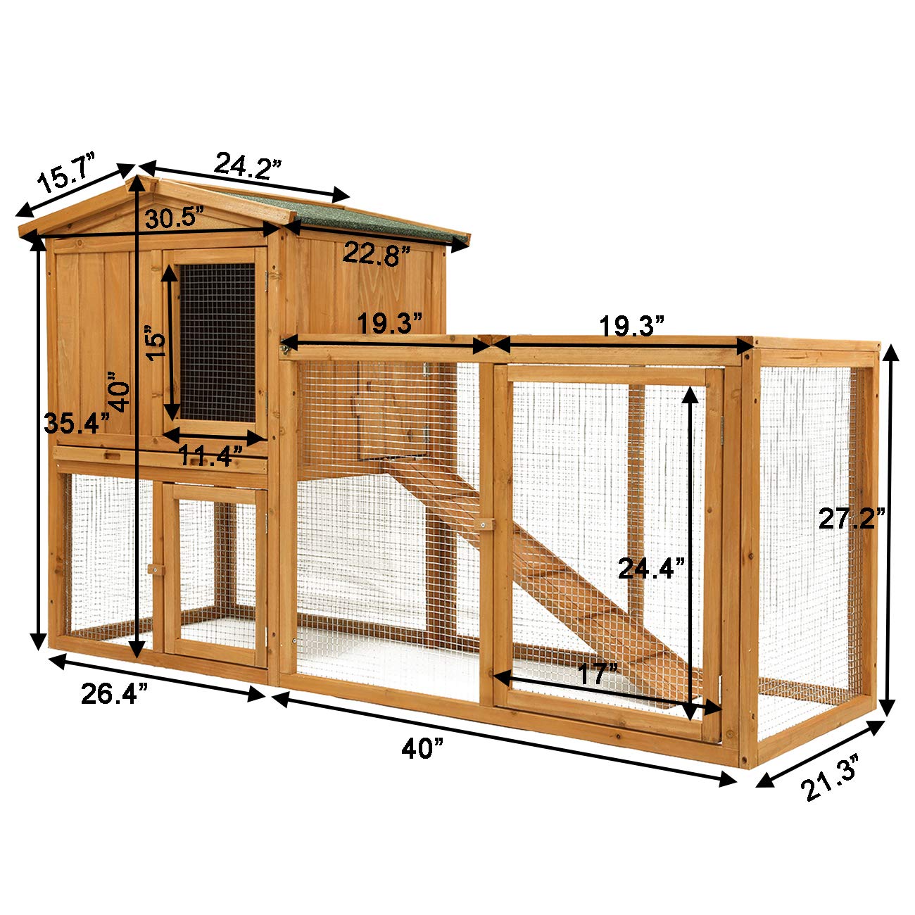Ogrmar chicken coop large outdoor hutch weatherproof wood enhances durability against weather