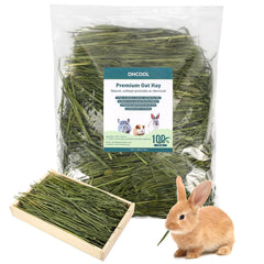 Ohcool oat hay pack-shot highlighting dust-free, natural nutrition for small pets.