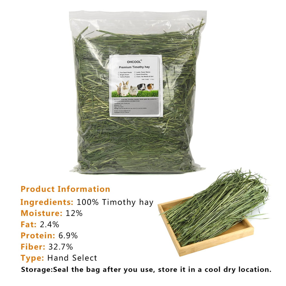 Ohcool Timothy Hay suitable for rabbits, guinea pigs, chinchillas, and more