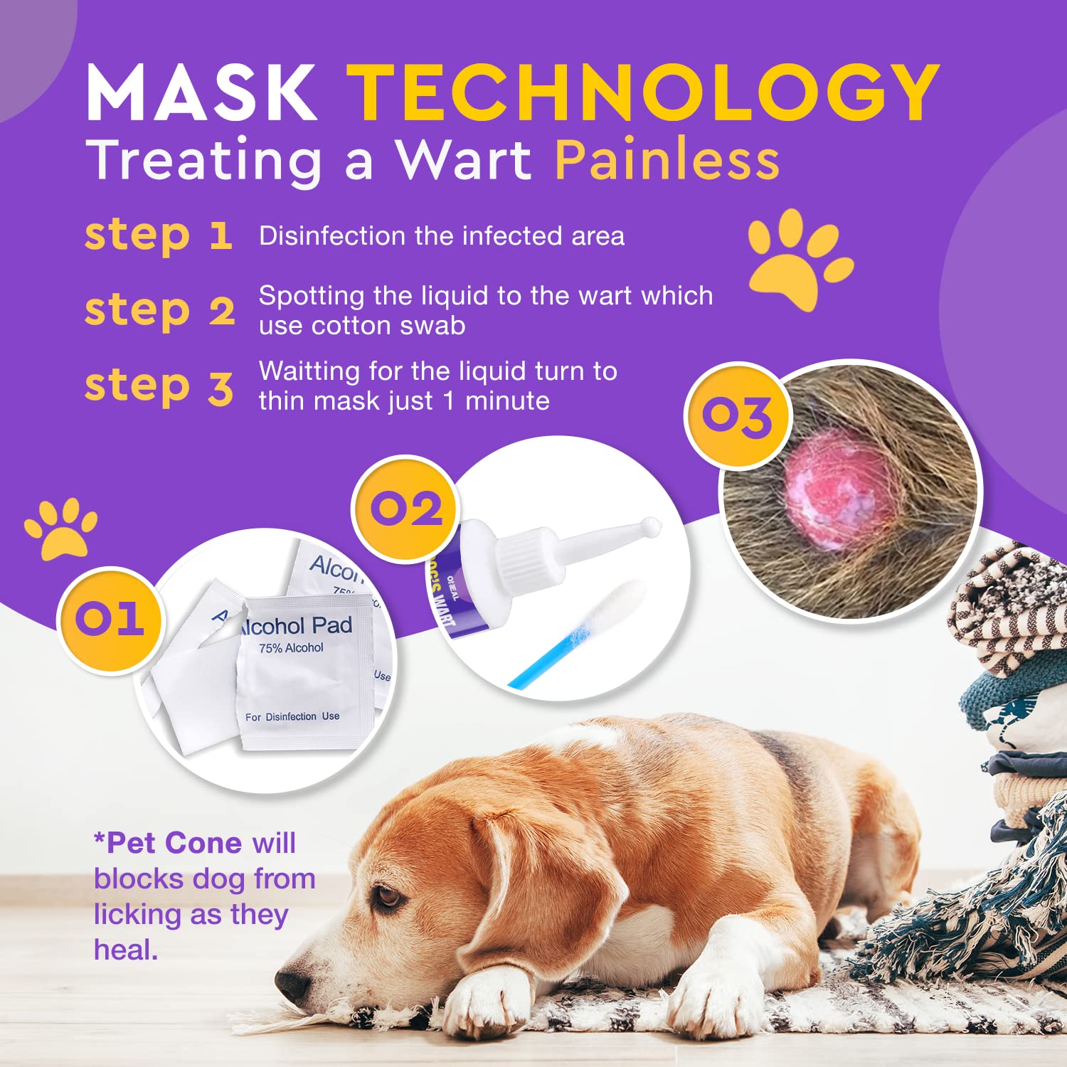OHEAL Dog Wart Remover safe for dogs 6 months and older