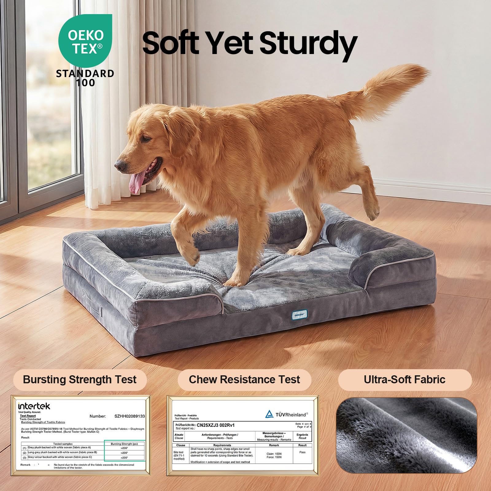 OhGeni removable cover is machine washable for easy cleaning.
