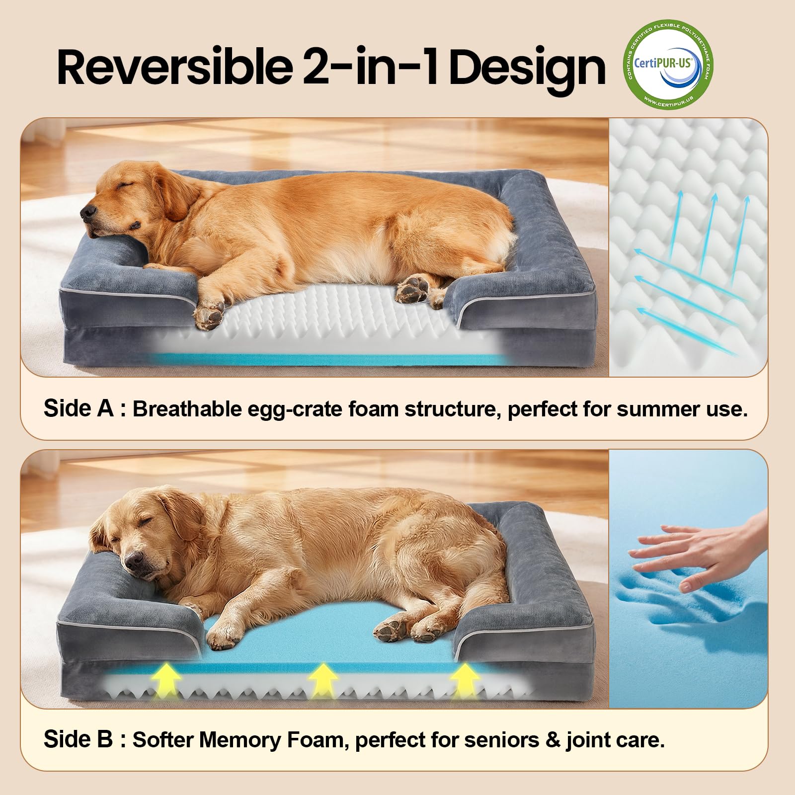OhGeni plush sleep surface feels soft against noses and paws.