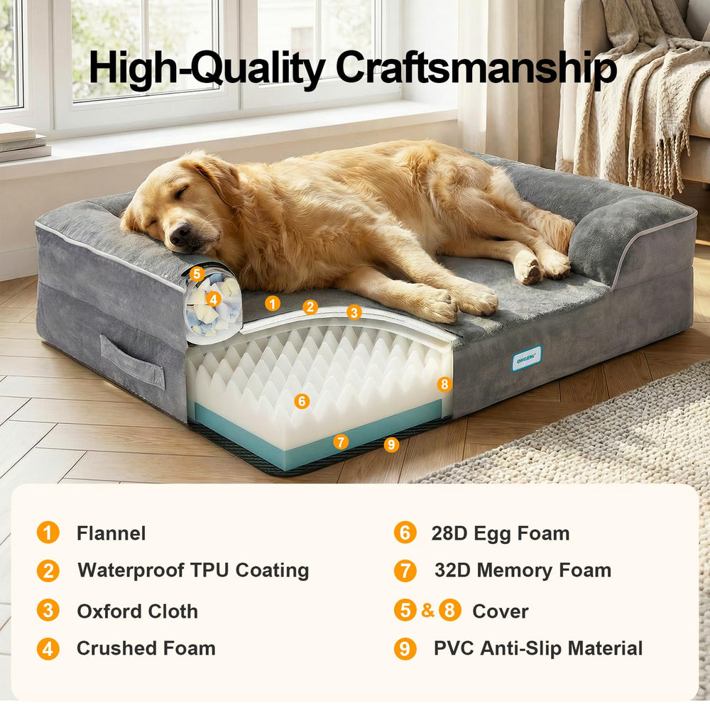 OhGeni 41-inch bed suits extra-large pets for versatile indoor use.