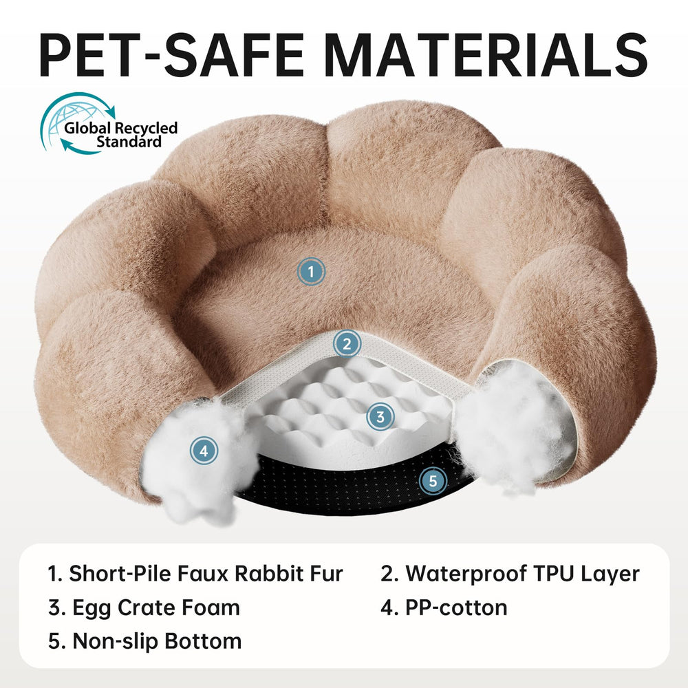 OhGeni Calming Donut Bed zippered design for easy cover replacement.