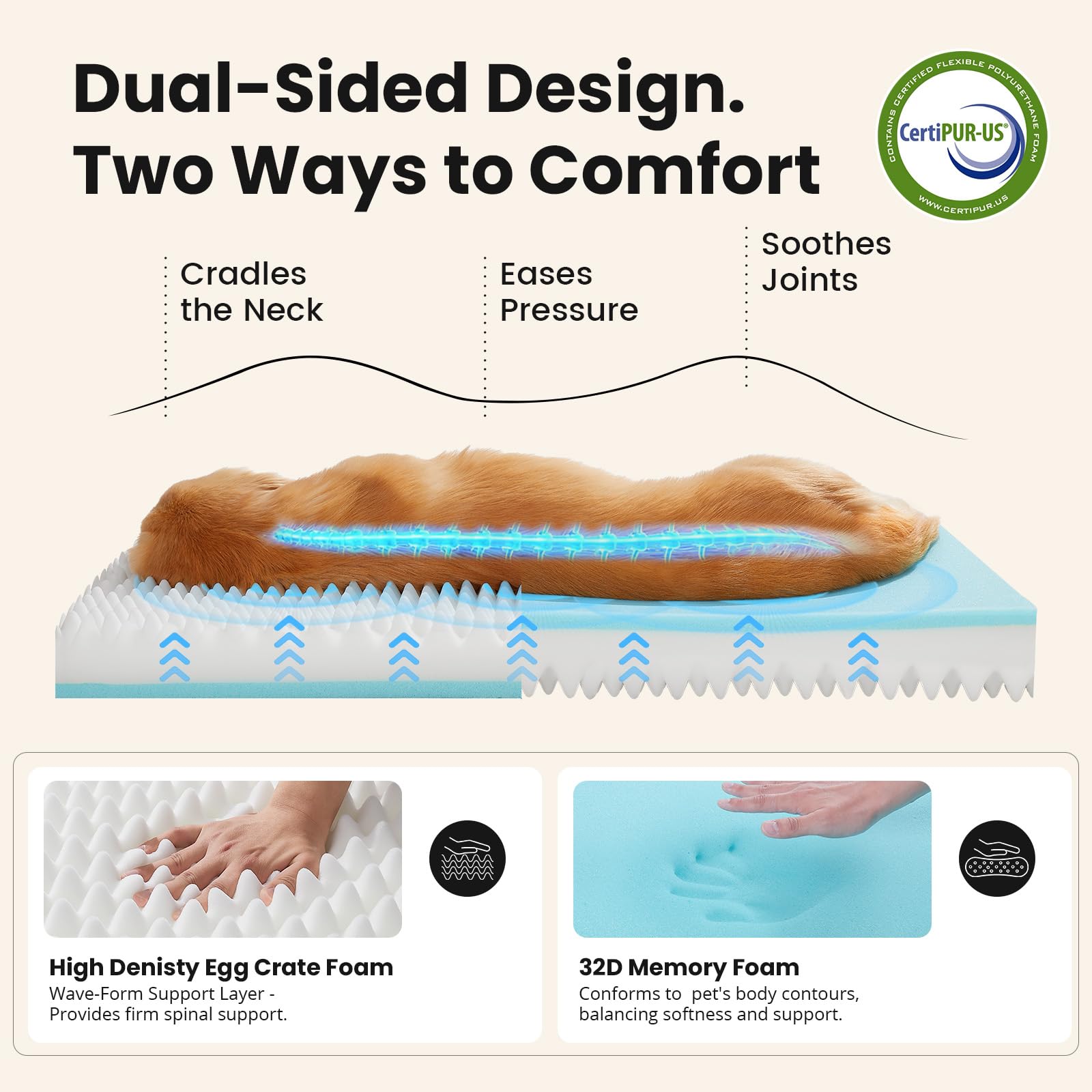 OhGeni memory foam bed inner liner waterproof barrier protects core
