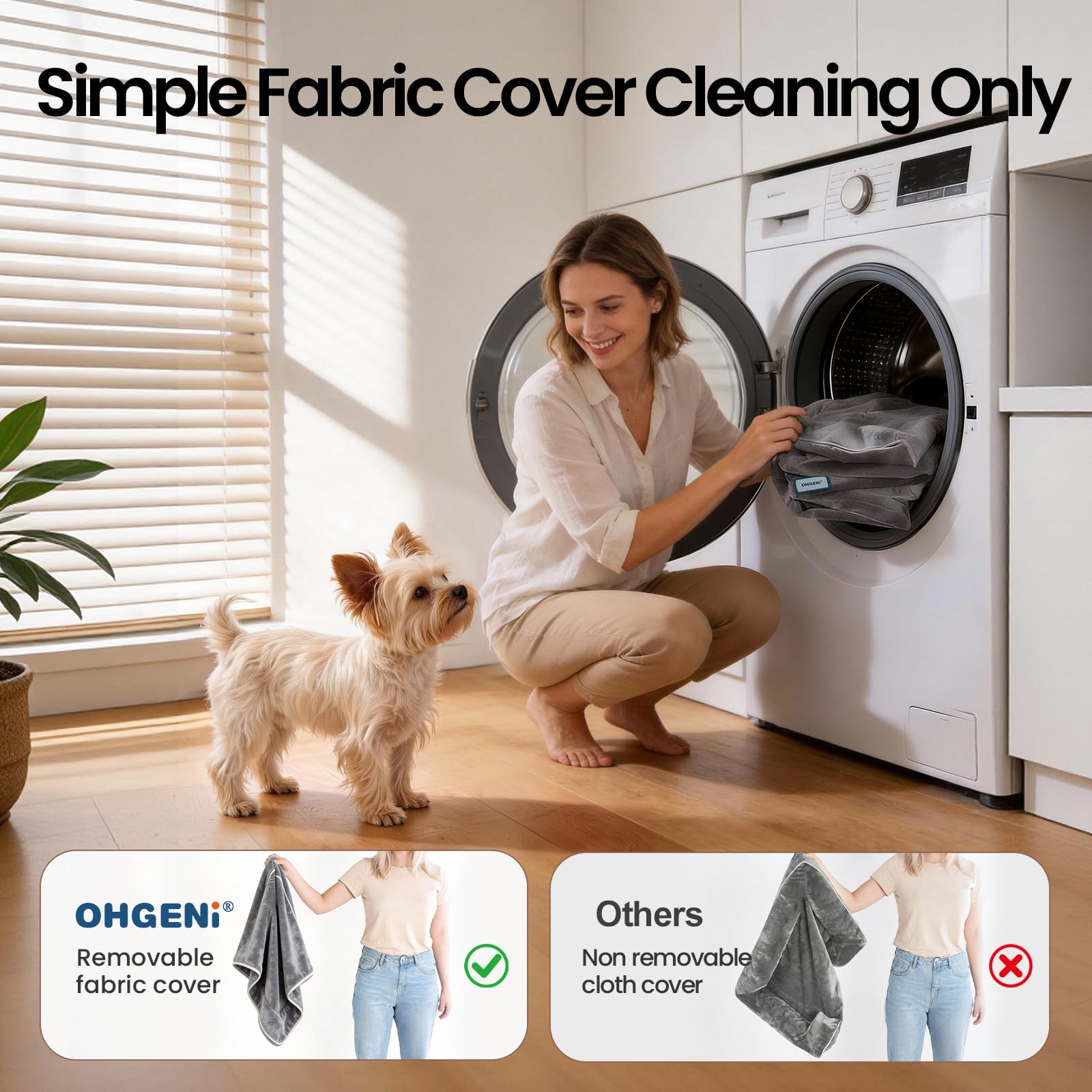 OhGeni non-slip bottom keeps bed in place on smooth floors