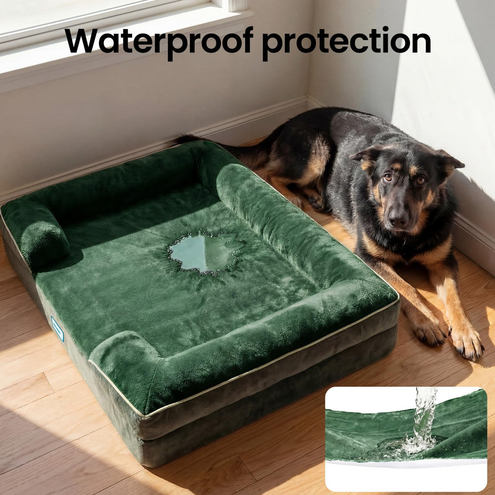 OhGeni non-slip bottom keeps bed in place on hardwood floors.