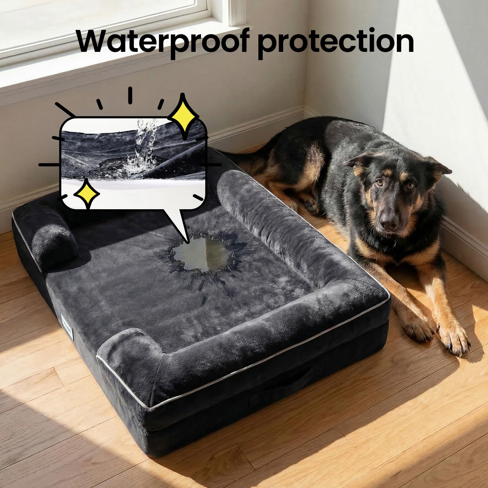 OhGeni non-slip bottom keeping the bed secure on smooth floors