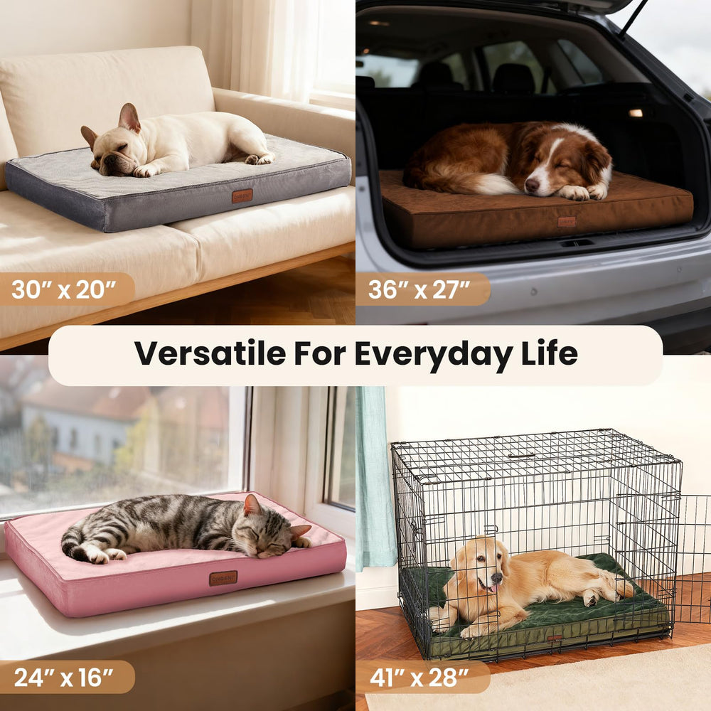 OhGeni bed gray 30-inch size fits medium dogs and crates.