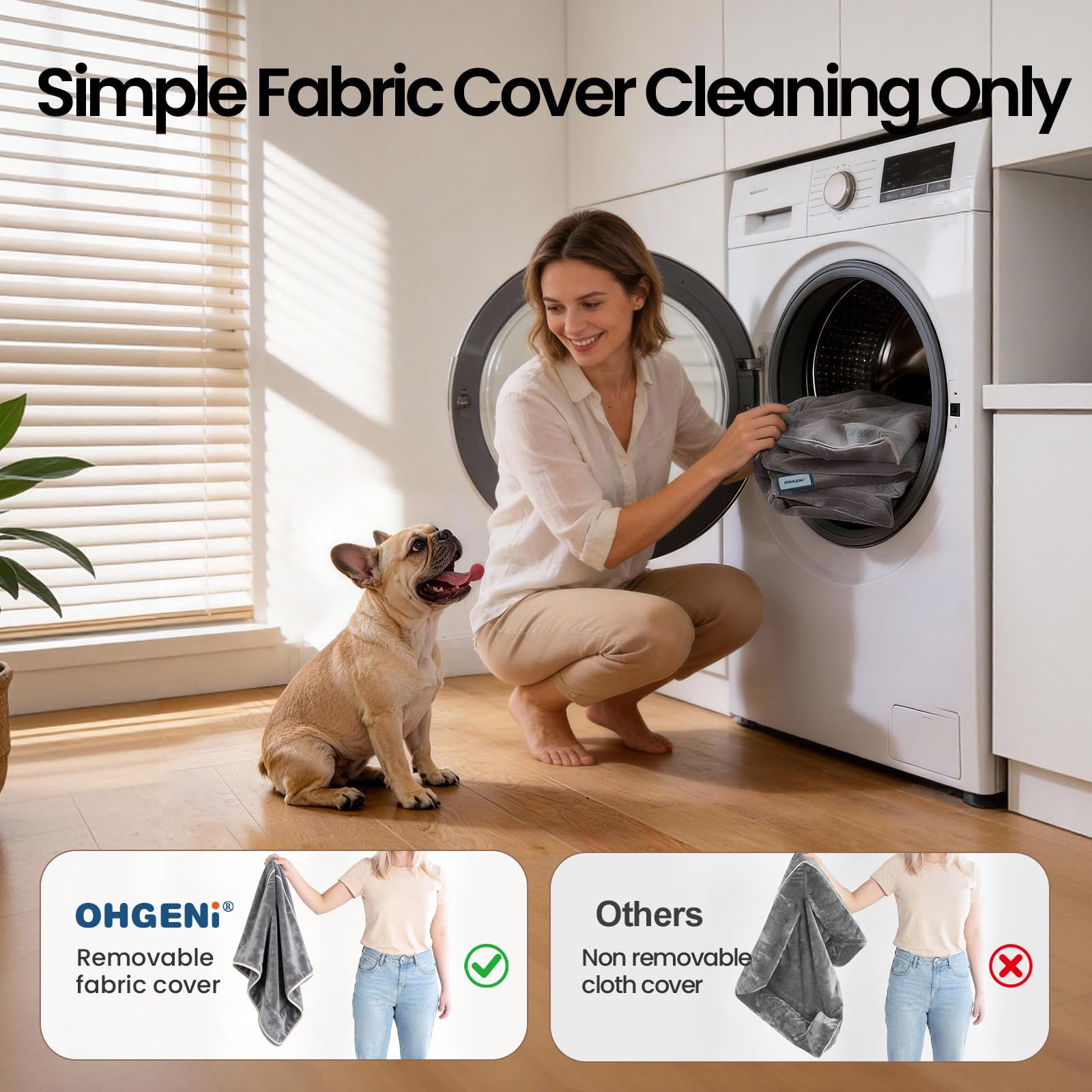 OhGeni non-slip bottom keeps the bed in place.
