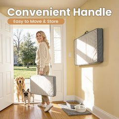OhGeni orthopedic dog bed removable cover is machine washable for easy cleaning.