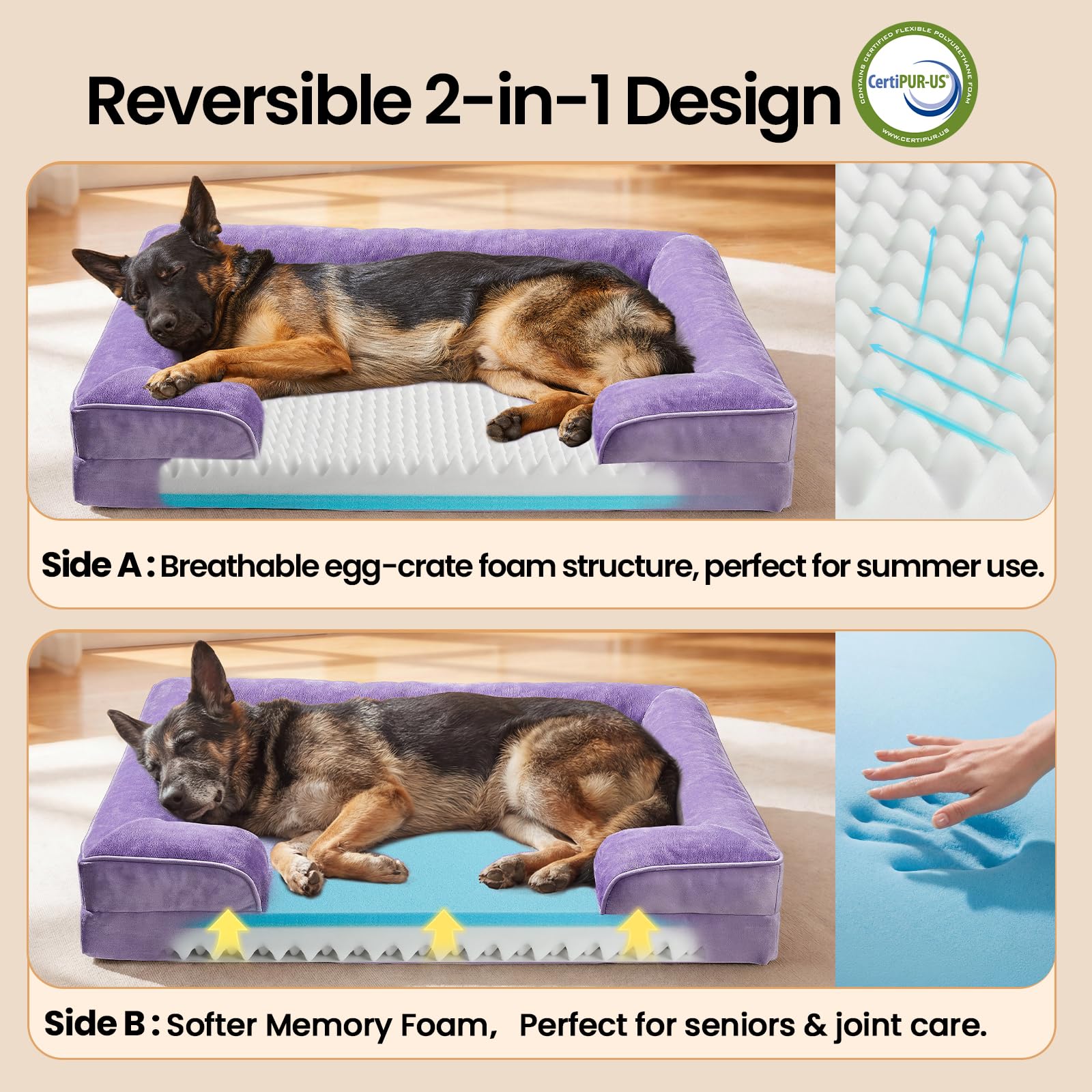 OhGeni removable cover is machine washable for quick, hygienic cleanup.