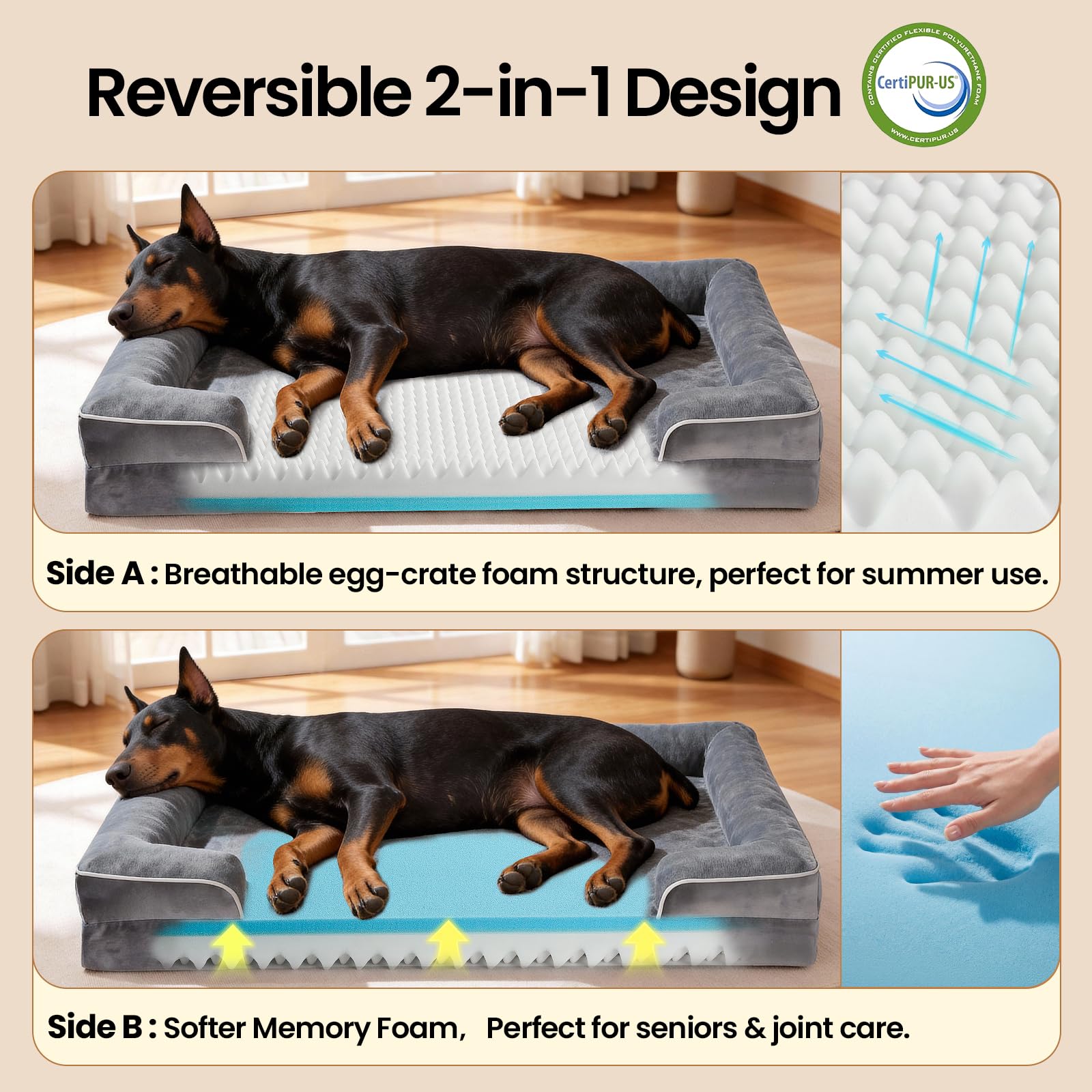 OhGeni removable waterproof cover with zipper for easy cleaning