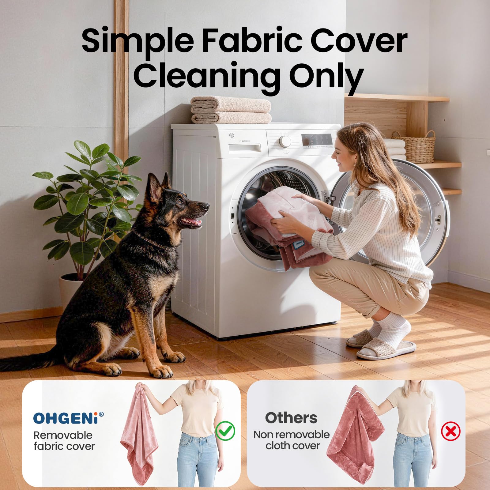Waterproof liner and water-resistant sides protect OhGeni bed against spills