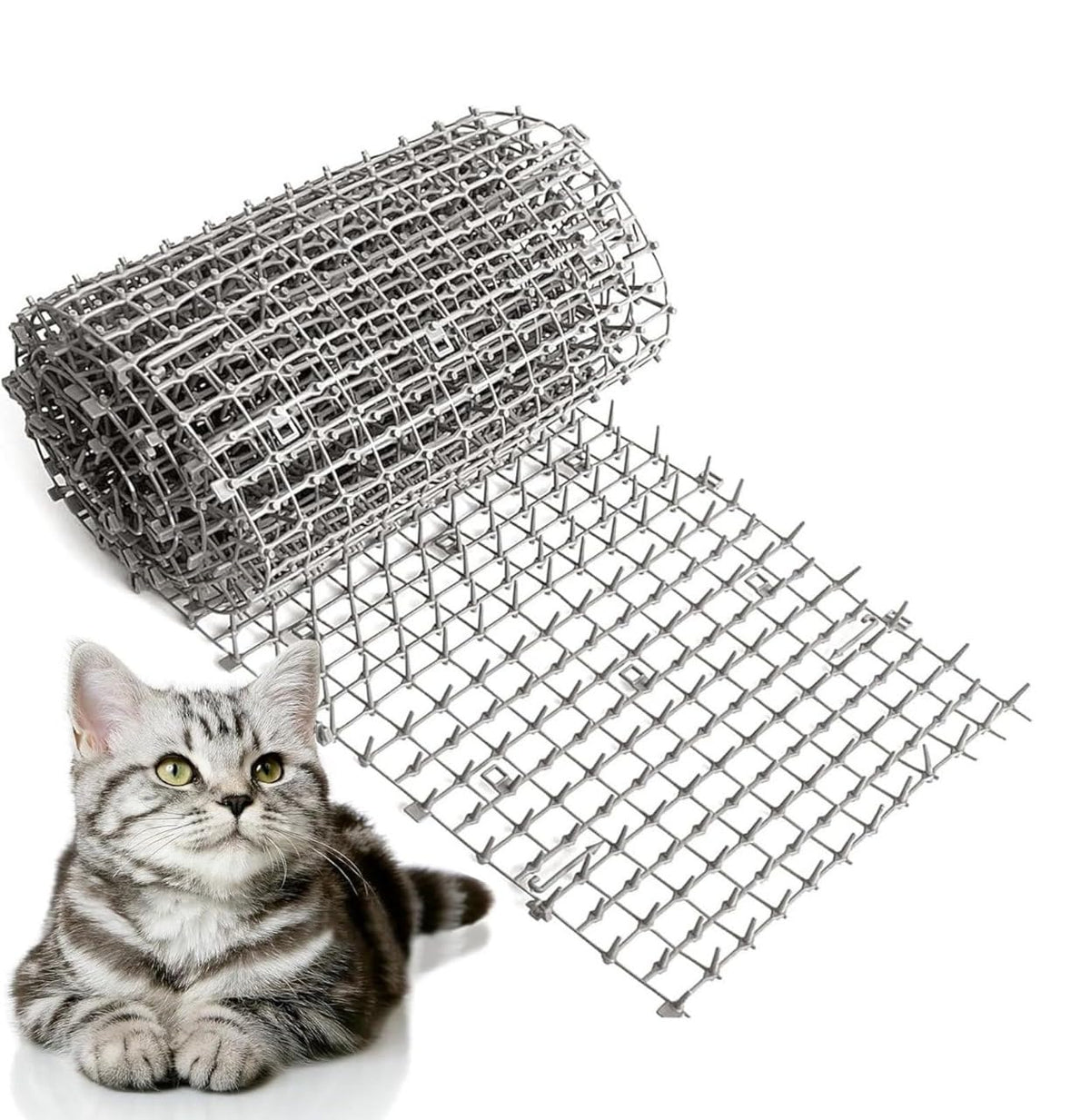 Ohlela cat scat mat with outdoor spikes deters cats from garden beds