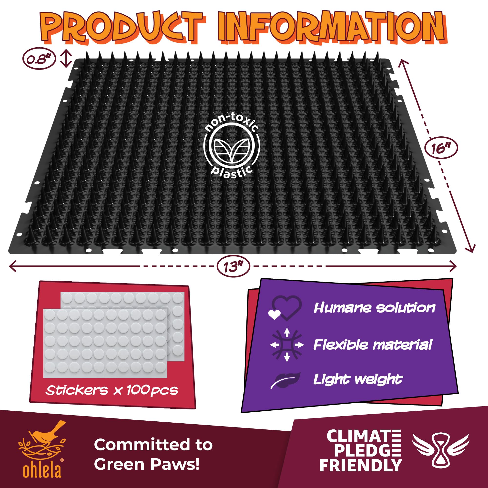 ohlela pet deterrent mat indoor outdoor keeps pets off furniture and off counters.