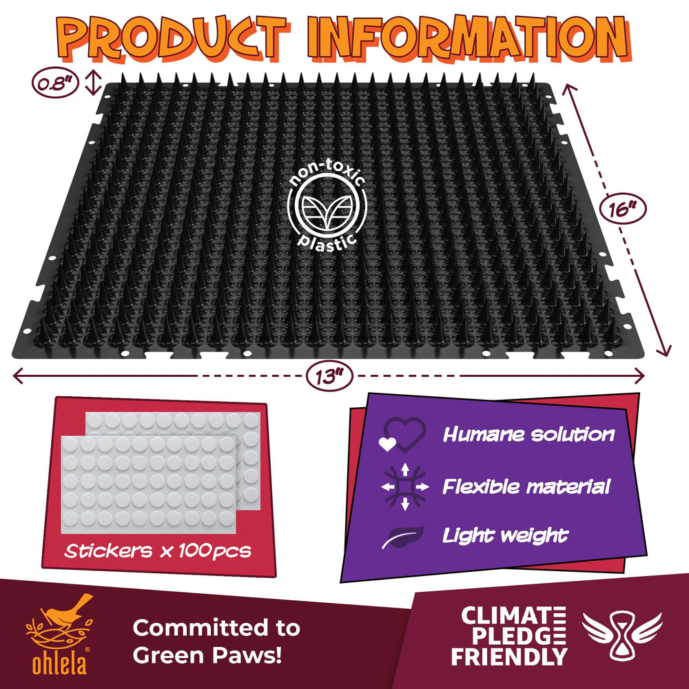 ohlela pet deterrent mat indoor outdoor keeps pets off furniture and off counters.