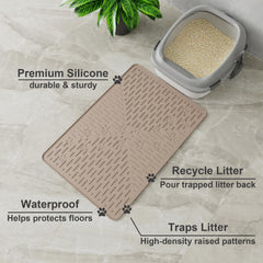 OHMO cat litter mat anti-scatter ridges highlight reduced tracking across floors