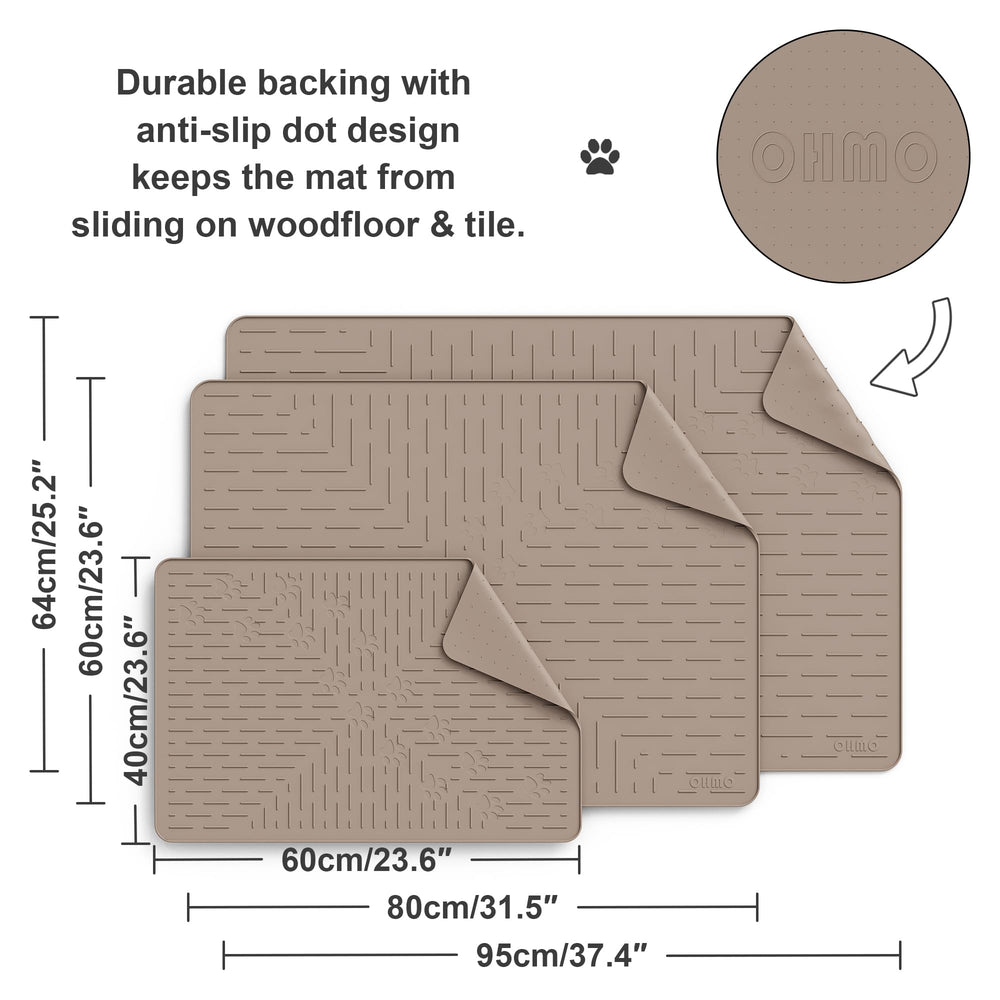 OHMO Cat Litter Mat Large beige waterproof silicone surface